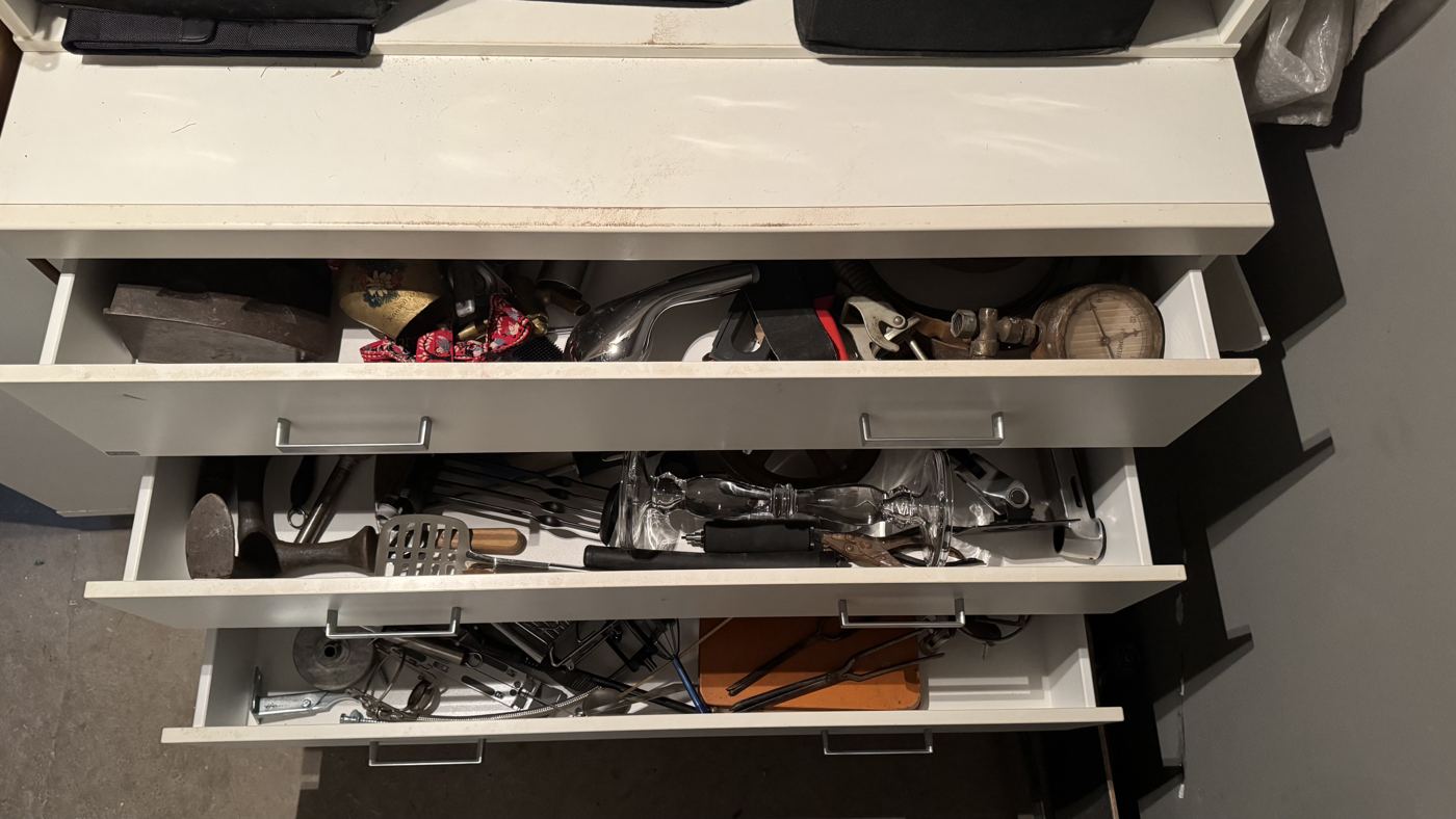 Drawers full of small props